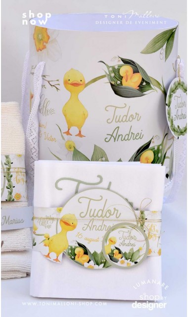 Trusou botez cu ratuste, narcise si flori de margaritar Mac Mac 6